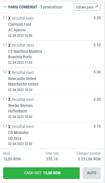 bilet gratis pariuri